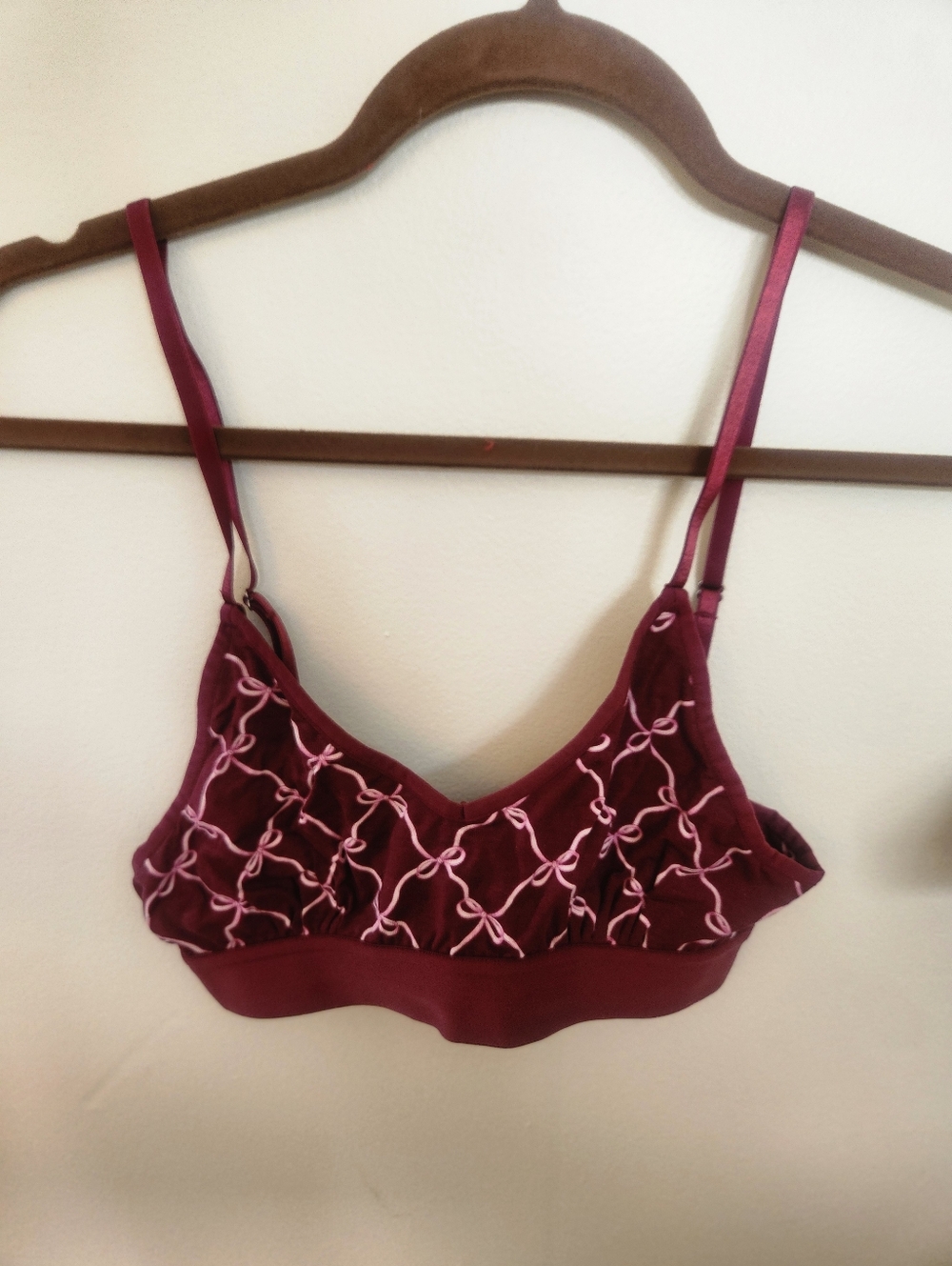 Stripe And Stare Burgundy Bralette